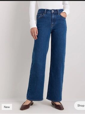 Quince High-Rise Wide-Leg Jeans - Deep Blue